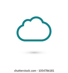 Cloud icon vector illustration. Linear symbol with thin outline. The thickness is edited. Minimalist style.