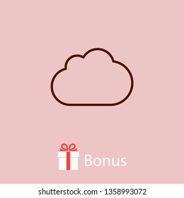 Cloud icon vector illustration. Linear symbol with thin outline. The thickness is edited. Minimalist style.