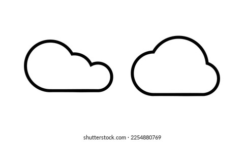 Ilustración vectorial de icono de nube. símbolo y signo de nube