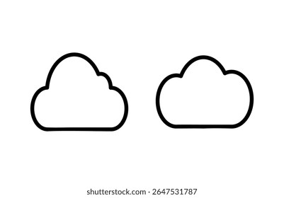 Ilustración vectorial de icono de nube. signo y símbolo de nube
