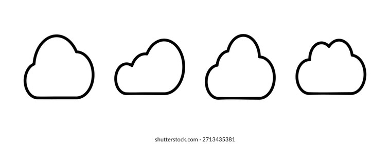 Vektorgrafik des Wolkensymbols. Wolkenzeichen und Symbol