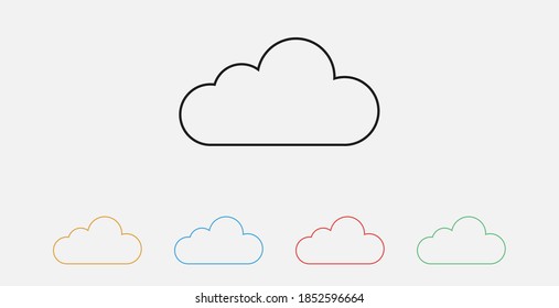 Cloud icon, vector illustration. Vector web design. Outline vector icon. Set of colorful flat design icons