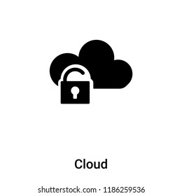 Cloud icon vector isolated on white background, logo concept of Cloud sign on transparent background, filled black symbol