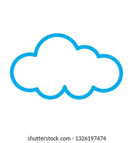 Cloud icon vector isolated on white background. Trendy contour cloud in flat style. Modern outline sign for web site, label, sticker and business app. Creative art concept, vector illustration symbol