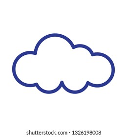 Cloud icon vector isolated on white background. Trendy contour cloud in flat style. Modern outline sign for web site, label, sticker and business app. Creative art concept, vector illustration symbol