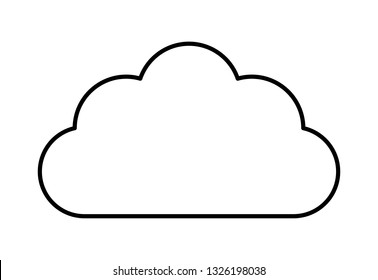 Cloud icon vector isolated on white background. Trendy contour cloud in flat style. Modern outline sign for web site, label, sticker and business app. Creative art concept, vector illustration symbol