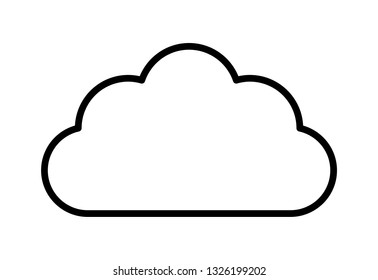 Cloud icon vector isolated on white background. Trendy contour cloud in flat style. Modern outline sign for web site, label, sticker and business app. Creative art concept, vector illustration symbol