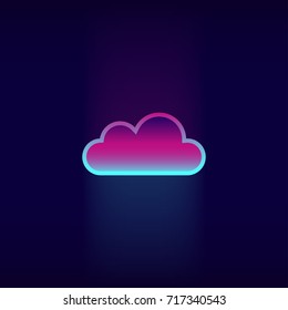 cloud icon vector neon glow