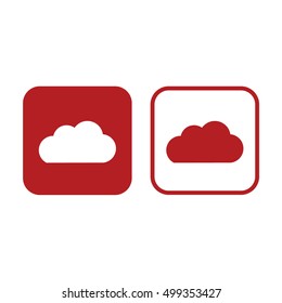 Cloud icon vector. Red and white