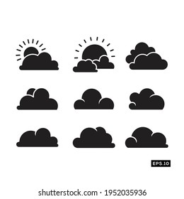 Cloud icon vector set. Cloud weather forecast icon or logo symbol vector illustration