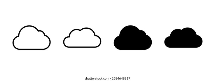 Vetor de ícone de nuvem. símbolo e sinal de nuvem