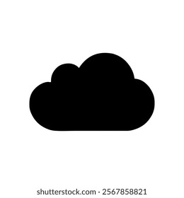 Cloud icon vector silhouette illustration design on white background.