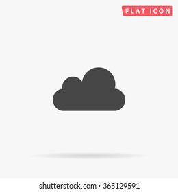 Cloud Icon Vector. Simple Flat Symbol. Perfect Black Pictogram Illustration On White Background.