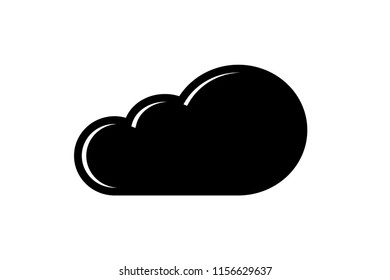 cloud icon vector, solid logo illustration, black and white pictogram isolated on white . Download icon 