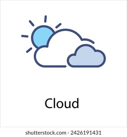 Cloud Icon vector, Such Line sign as autumn, Submission of autumn icons. Vector Computer Isolated Pictograms for Web on White Background Editable Stroke stock illustration