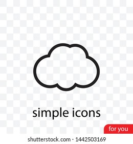 A cloud icon vector. A symbol of a cloud.  A cloud vector graphic illustration.