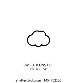 A cloud icon vector. A symbol of a cloud. A cloud vector graphic illustration.