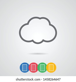A cloud icon vector. A symbol of a cloud. A cloud vector graphic illustration.