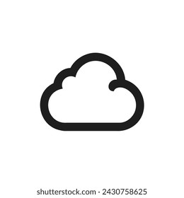 Cloud icon vector. Thin linear graphic application. Logo illustration