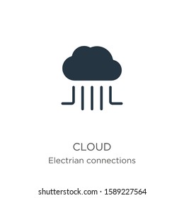 Cloud icon vector. Trendy flat cloud icon from electrian connections collection isolated on white background. Vector illustration can be used for web and mobile graphic design, logo, eps10