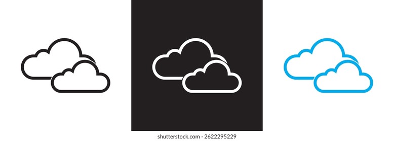 Cloud icon. Vector for websites, mobile interfaces, presentations, banner, visual branding etc. Vector illustration. isolated on white and black background. EPS 10