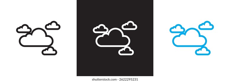 Cloud icon. Vector for websites, mobile interfaces, presentations, banner, visual branding etc. Vector illustration. isolated on white and black background. EPS 10