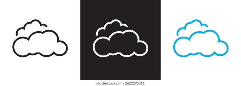 Cloud icon. Vector for websites, mobile interfaces, presentations, banner, visual branding etc. Vector illustration. isolated on white and black background. EPS 10