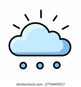 Cloud icon for weather forecast and rainy season climate environment. Precipitation sky icon concept isolated. Flat cartoon style