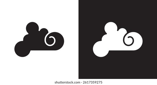 Cloud icon. Weather icons, moon, sun, stars, clouds, wind and storm. Stock vector. Eps 10. Weather icons isolated on transparent and black background flat vector illustration