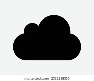 Cloud Icon. Weather Network Storage Technology Upload Download Internet Server Shape Sign Symbol Black Artwork Graphic Illustration Clipart EPS Vector