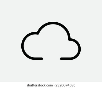 Cloud Icon. Weather Season Climate Cloudy Web Computer Data Storage Server. Black White Sign Symbol Illustration Artwork Graphic Clipart EPS Vector