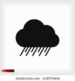 Cloud icon weather, stock vector illustration flat design style