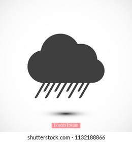 Cloud icon weather, stock vector illustration flat design style