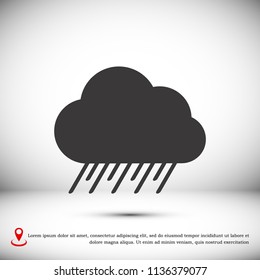 Cloud icon weather, stock vector illustration flat design style