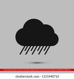 Cloud icon weather, stock vector illustration flat design style