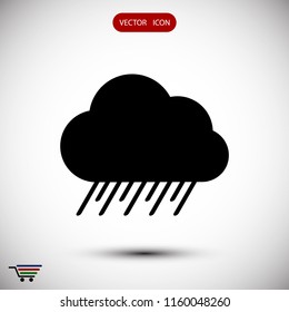 Cloud icon weather, stock vector illustration flat design style