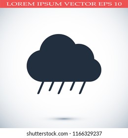 Cloud icon weather, stock vector illustration flat design style