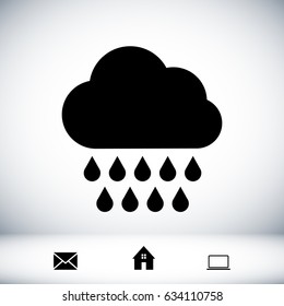 Cloud icon weather, stock vector illustration flat design style