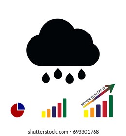 Cloud icon weather, stock vector illustration flat design style