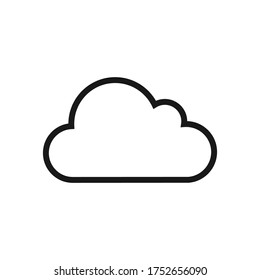 Icono de nube, símbolo del tiempo, almacenamiento en la nube. Ilustración vectorial.