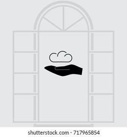 Cloud icon, weather vector illustration