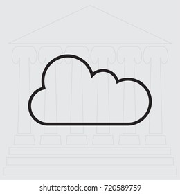 Cloud icon, weather vector illustration