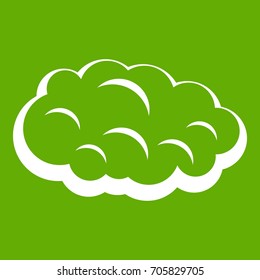 Cloud icon white isolated on green background. Vector illustration