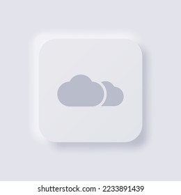 Icono de nube, Neumorfismo blanco diseño de interfaz de usuario suave para diseño web, interfaz de usuario de aplicación y más, Button, Vector.
