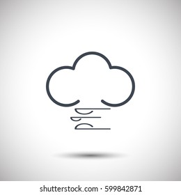 Cloud icon wind vector
