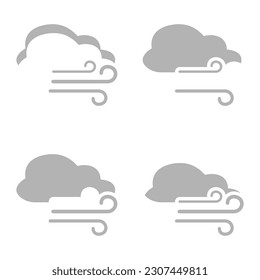 cloud icon, windy weather, vector illustration