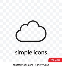 Cloud icon for your web site design, logo, app, UI. Vector illustration . Wheather line.The sign of a cloud. The symbol of a cloud.