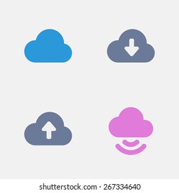 Cloud Icons. Ants Series. Simple glyph style icons designed on a 32x32 pixel grid.