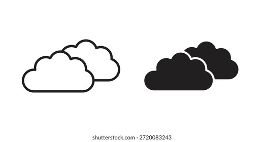 Cloud icons of black colored in various styles