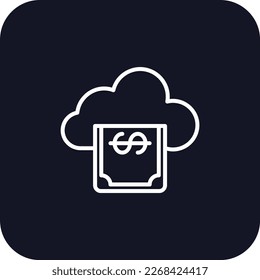 Cloud Icons with black filled outline style